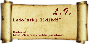 Ledofszky Ildikó névjegykártya